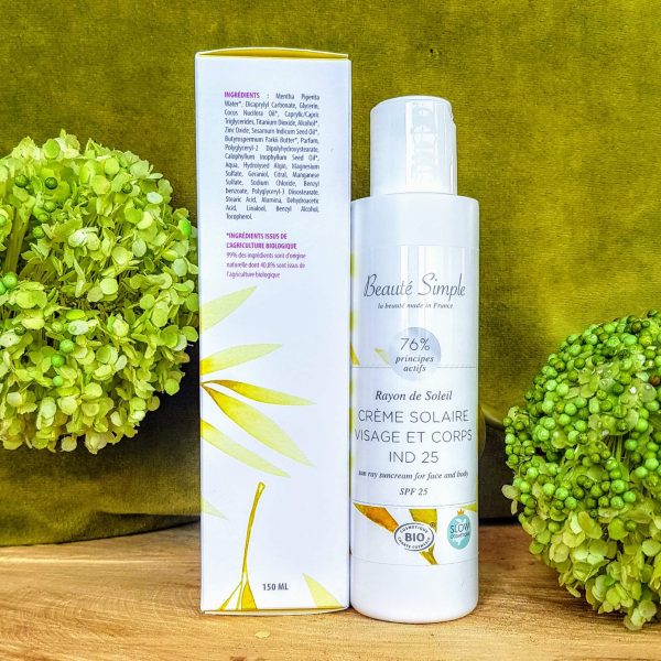 Crème solaire Indice 25 bio et vegan