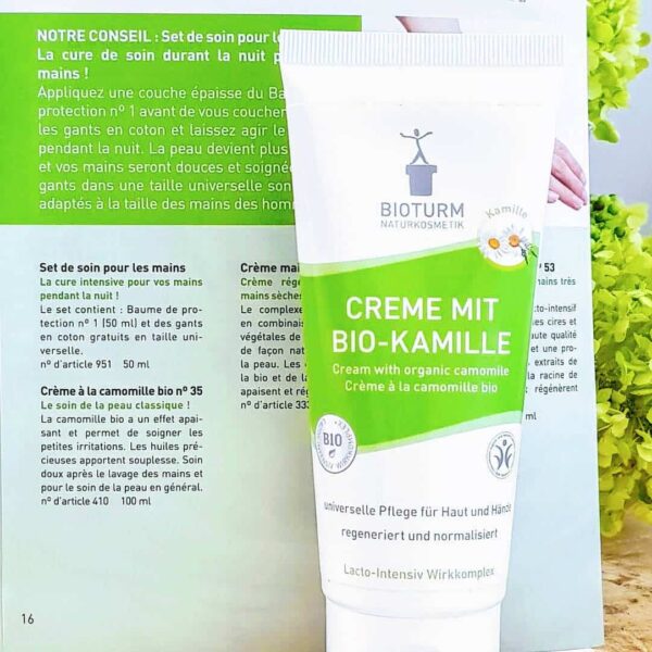 Crème naturelle efficace apaisante à la camomille