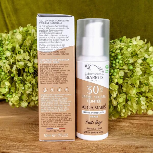 Crème solaire teintée SPF 30 effet matifiant bio et vegan