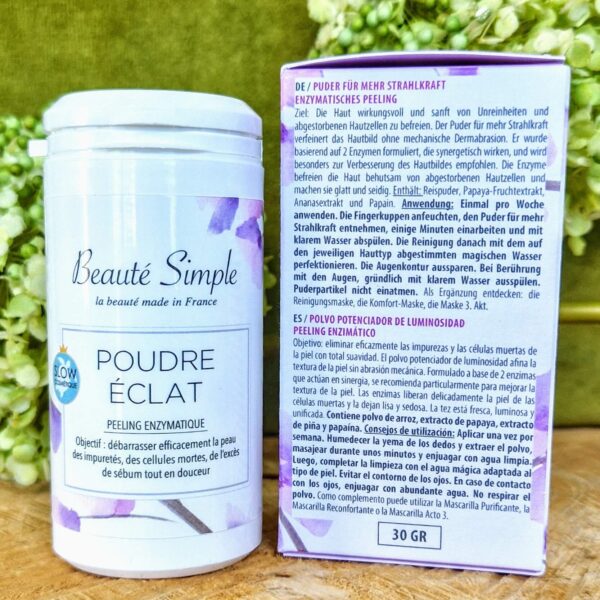 Poudre-peeling éclat visage bio